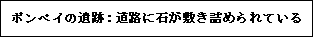 �e�L�X�g �{�b�N�X: �|���y�C�̈�ՁF���H�ɐ΂��~���l�߂��Ă���